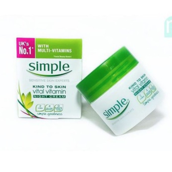 Kem dưỡng da ban đêm Simple Kind To Skin Vital Vitamin Night Cream