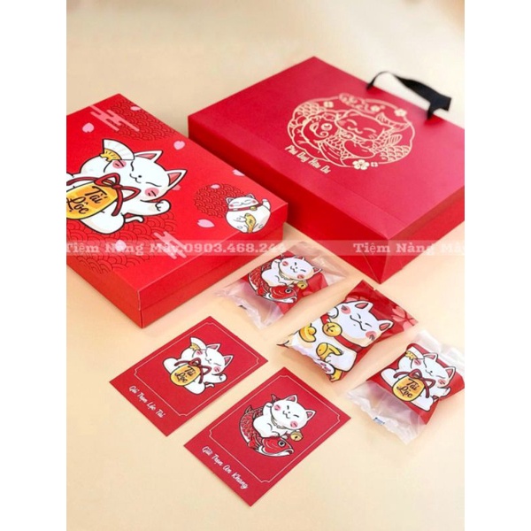 Túi bánh dứa mèo thần tài 7x12cm giao mẫu ngẫu nhiên