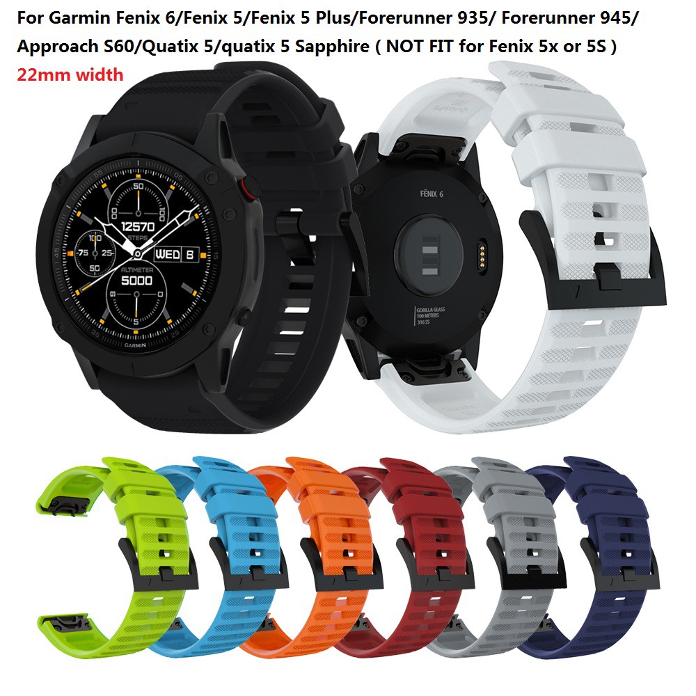 Dây Đeo Thay Thế Bằng Silicone Cho Đồng Hồ Thông Minh Garmin Fenix 6/fenix 5 Plus/Forerunner 935/945 22mm