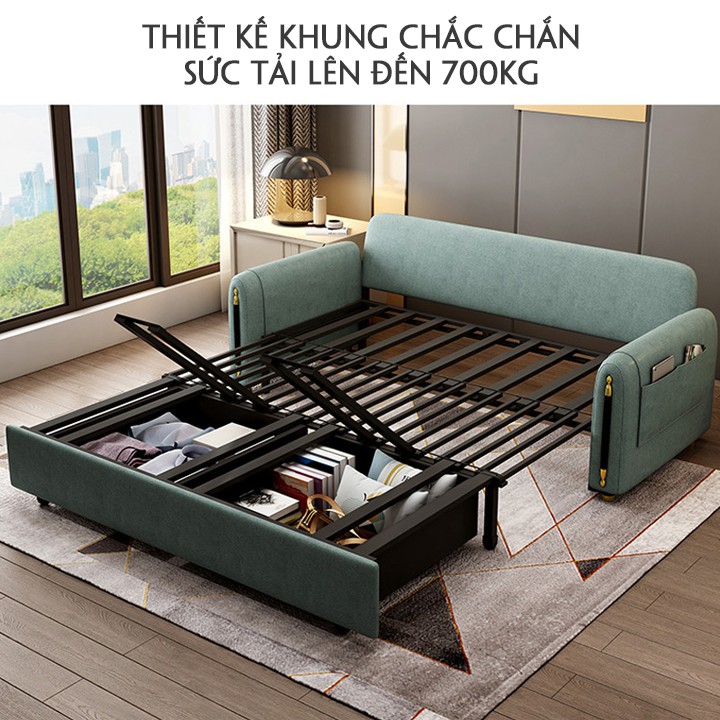 Ghế sofa giường đa năng mẫu cao cấp nhất sang trọng,chuyển đổi linh hoạt 2 chế độ, thiết kế siêu tỉ mỉ , đệm cao su non