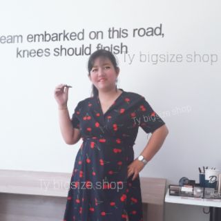 Đầm cherry xẻ tà bigsize🍒🍒🍒 có hình thật