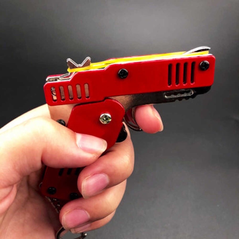 Móc chìa khoá kiêm súng bắn dây thun gấp gọn