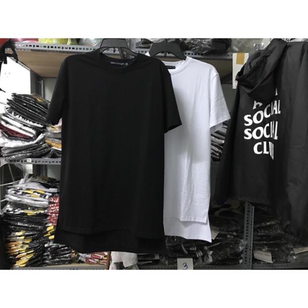 Áo thun longtee tà lệch LAYER màu đen và trắng form xẻ tà unisex streetwear streetwear