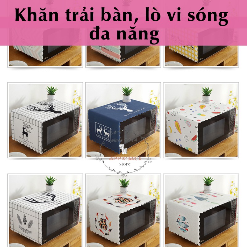 [SẴN-ĐẸP] Khăn trải bàn, phủ bàn trà trang trí phòng khách, lò vi sóng, máy giặt, tủ lạnh, mẫu mới nhất