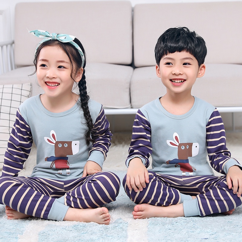 Bộ Đồ Ngủ Chất Liệu Cotton Thời Trang Thu Đông 2022 Mới Cho Bé Kích Thước 100-160