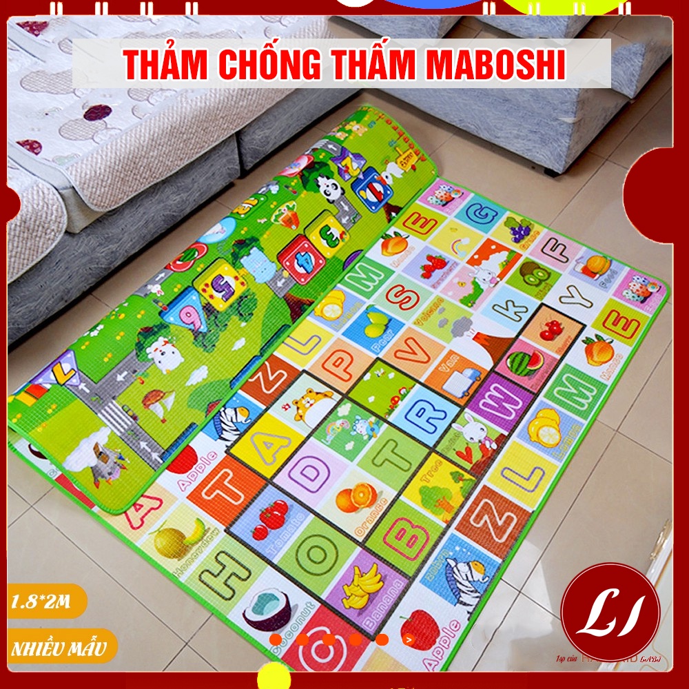 Thảm xốp chống thấm Maboshi 2 mặt LOẠI TO cho bé vừa học vừa chơi - 1,8x2M