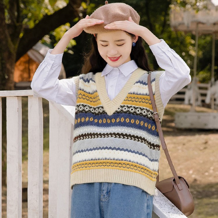 Áo ghi-lê vải len xẻ cổ chữ V dáng rộng thời trang cho phái nữ | BigBuy360 - bigbuy360.vn