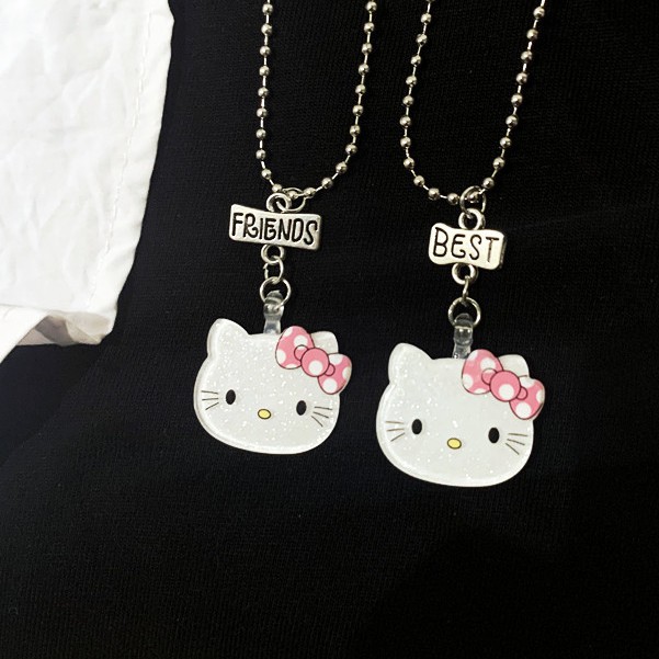 Dây chuyền hình mèo kitty hồng dễ thương cho nữ