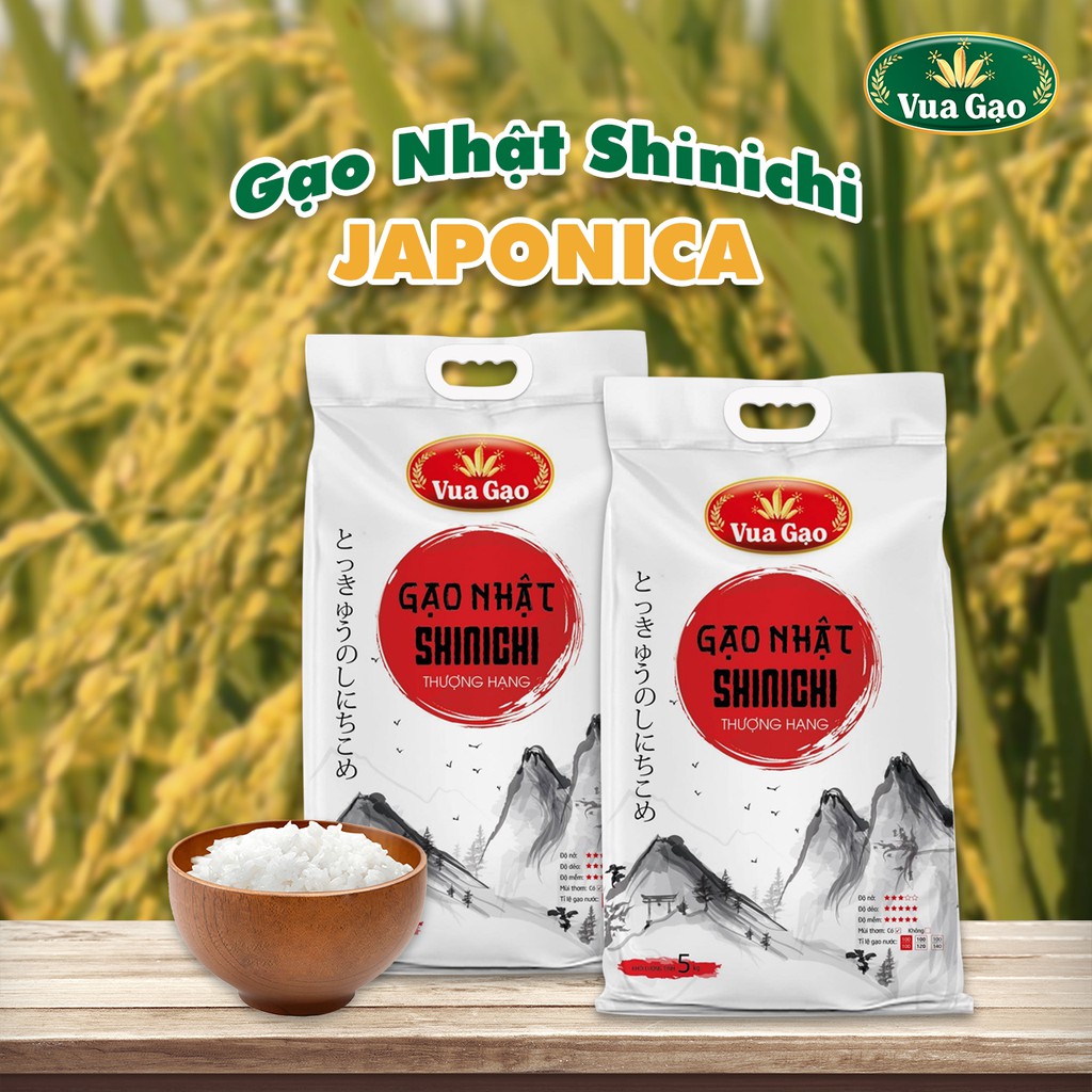 Gạo Nhật Japonica – Thương hiệu Vua Gạo – Túi 5kg