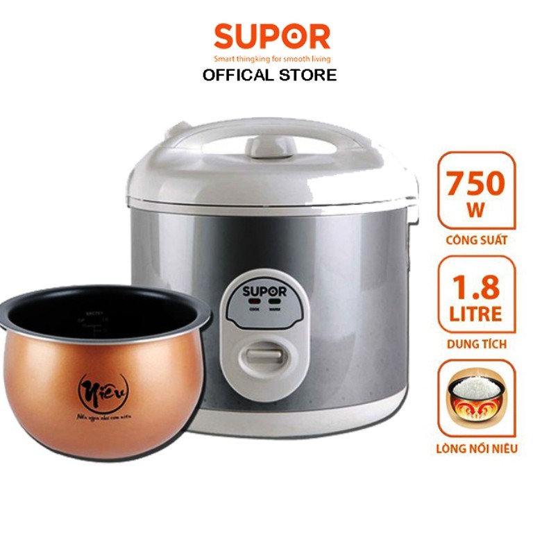 Nồi cơm điện lòng nồi Niêu Supor CFXB50YB19VN - giao mầu ngẫu nhiên | BigBuy360 - bigbuy360.vn
