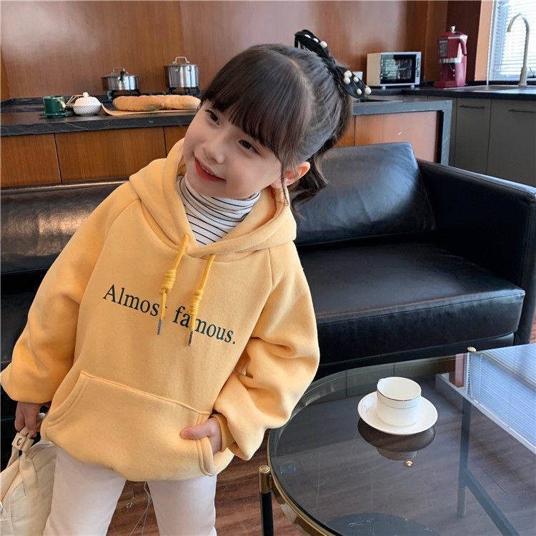 hoodies children new korean solid color printing