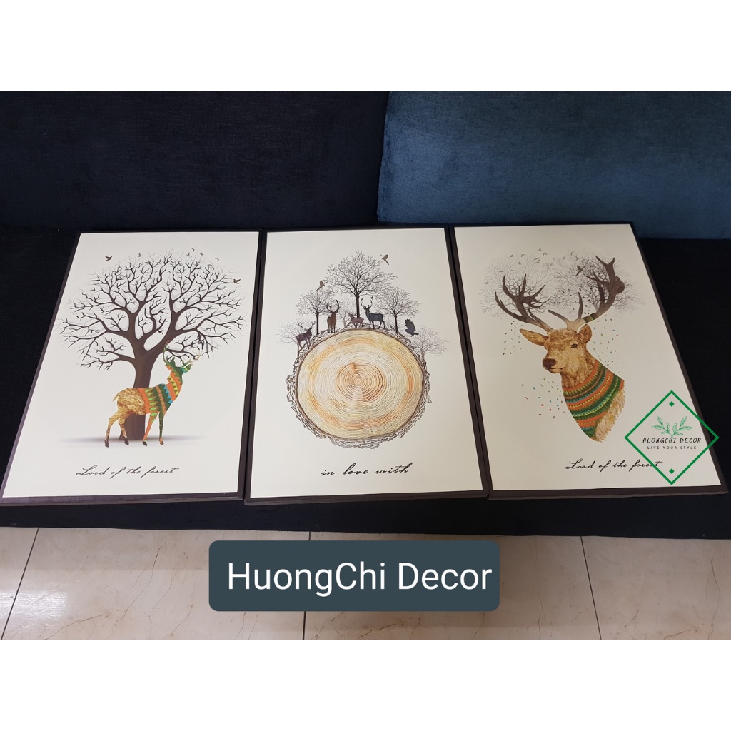 TRANH TREO TƯỜNG PHÒNG KHÁCH, PHÒNG NGỦ DECOR - BỘ 3 TRANH TREO TƯỜNG CANVAS TRANG TRÍ ĐẸP