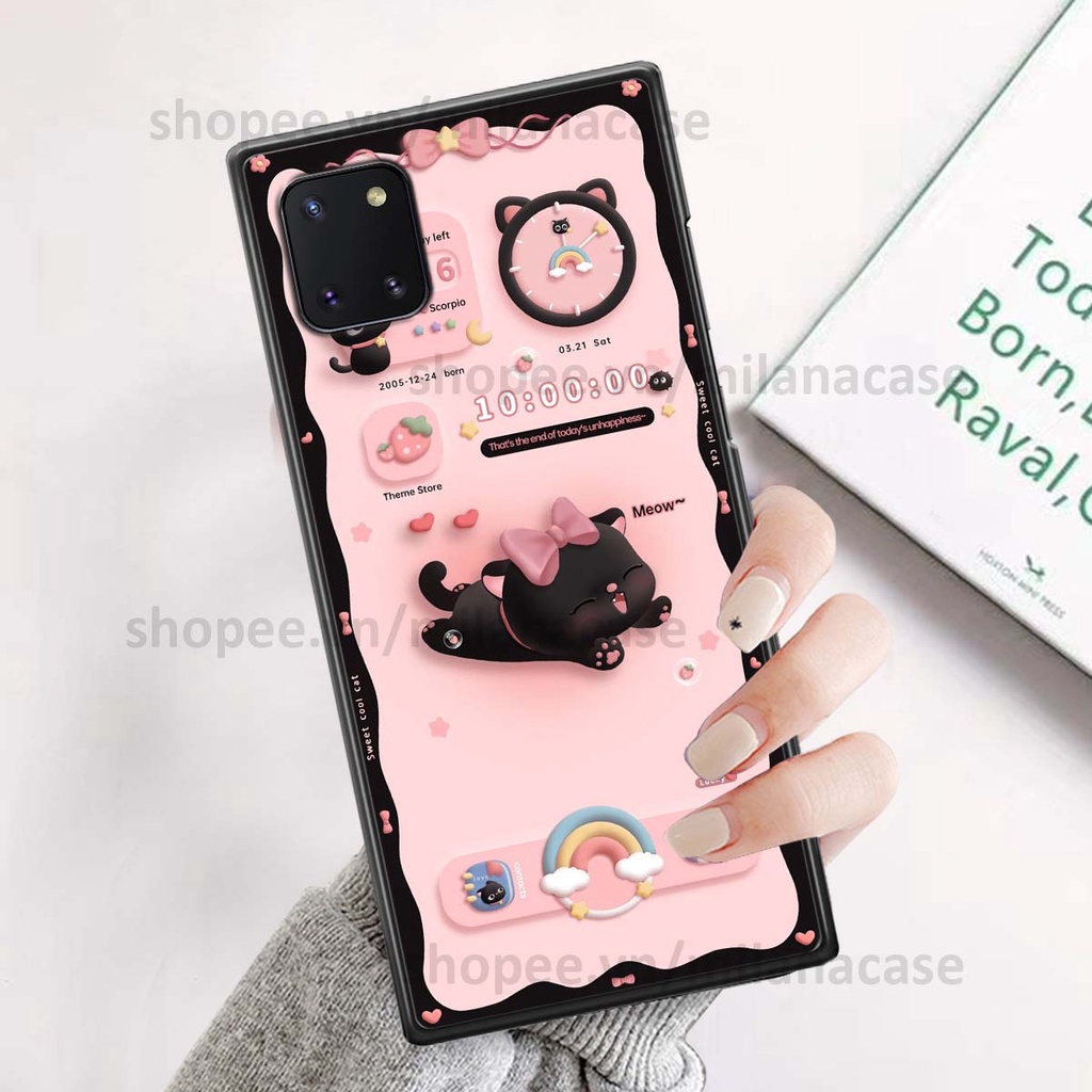 Ốp Samsung Note 10 Lite hình đồng hồ icon gấu mèo cute cực dễ thương ngộ nghĩnh