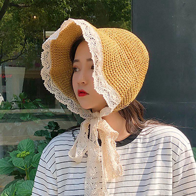Mũ tai bèo viền ren thời trang mùa hè