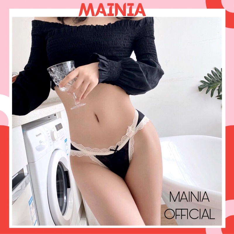 Quần Lót Ren Xuyên Thấu Viền Ren Tầng Màu Trắng Cao Cấp