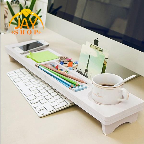 Kệ Đựng Bút Bằng Gỗ Và Nhựa Dùng Trang Trí Bàn Phím Máy Tính Đa Năng