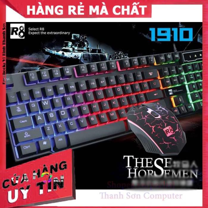 COMBO BÀN PHÍM VÀ CHUỘT R8 1910 GIẢ CƠ GAME LED 7 MÀU + TẶNG LÓT LOGITECH - Linh Kiện Phụ Kiện PC Laptop Thanh Sơn