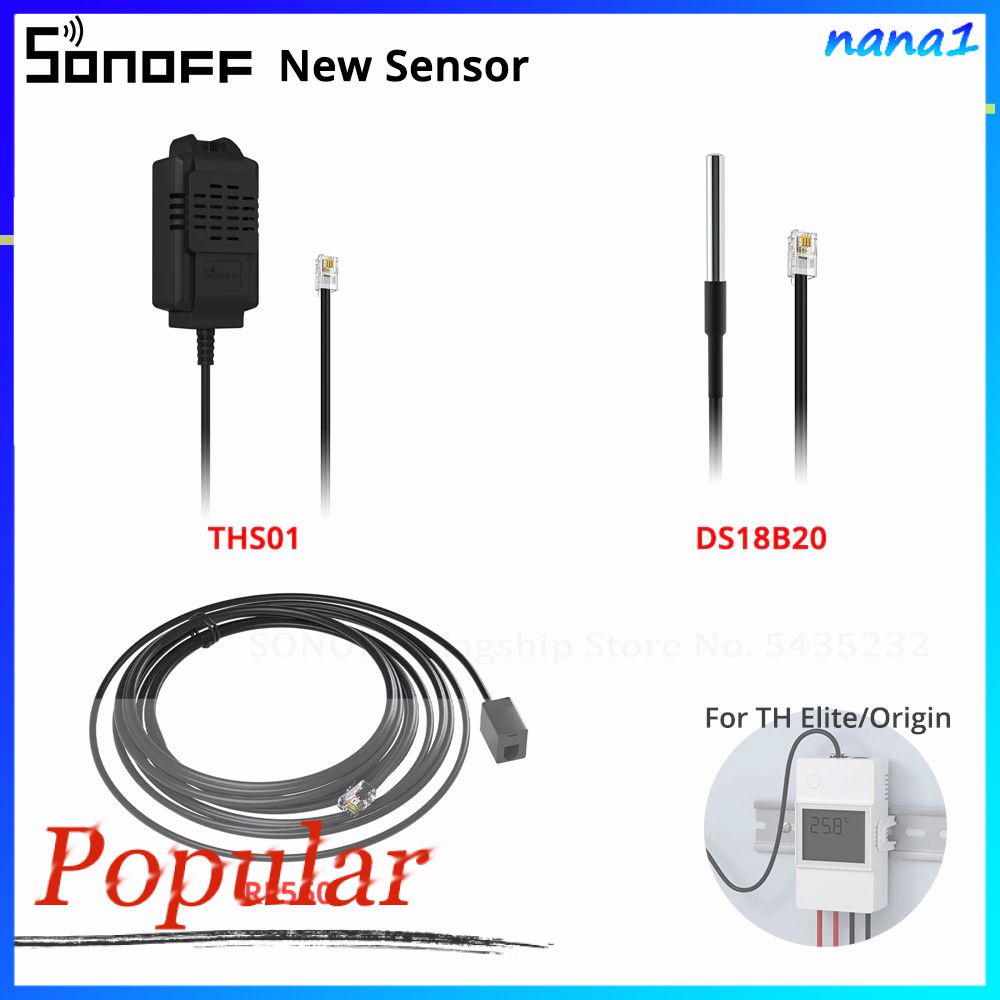 Sonoff Phụ Kiện Cảm Biến Nhiệt Độ Và Độ Ẩm Cho Sonoff AM2301 / DS1820 / DS18B20 / AL560 5m / SI7021 Sonoff TH10 TH16 TH Elite / TH