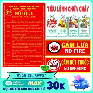 [Tiêu Lệnh - Nội Quy PCCC] - Bộ biển Tiêu lệnh - Nội quy PCCC - Bộ đủ 4 biển