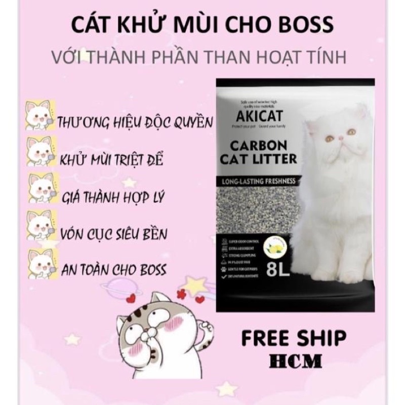 Cát vệ sinh mèo thương hiệu Akicat không bụi và vón cực tốt