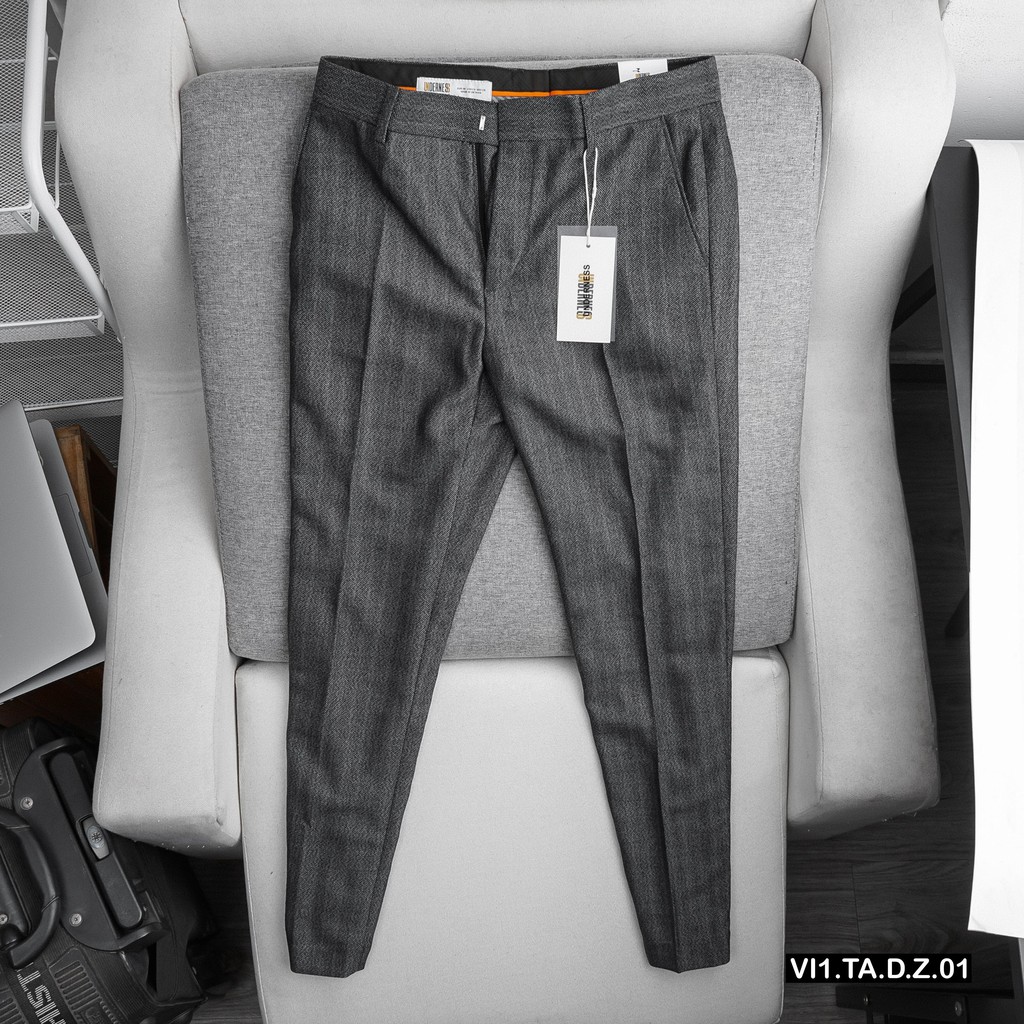 Quần tây Xám Vân UnderNess SLIMFIT [𝐅𝐑𝐄𝐄 𝐒𝐇𝐈𝐏] ❤️ dáng cực chuẩn , quần vải co giãn chuẩn men ! QVUN14❤️