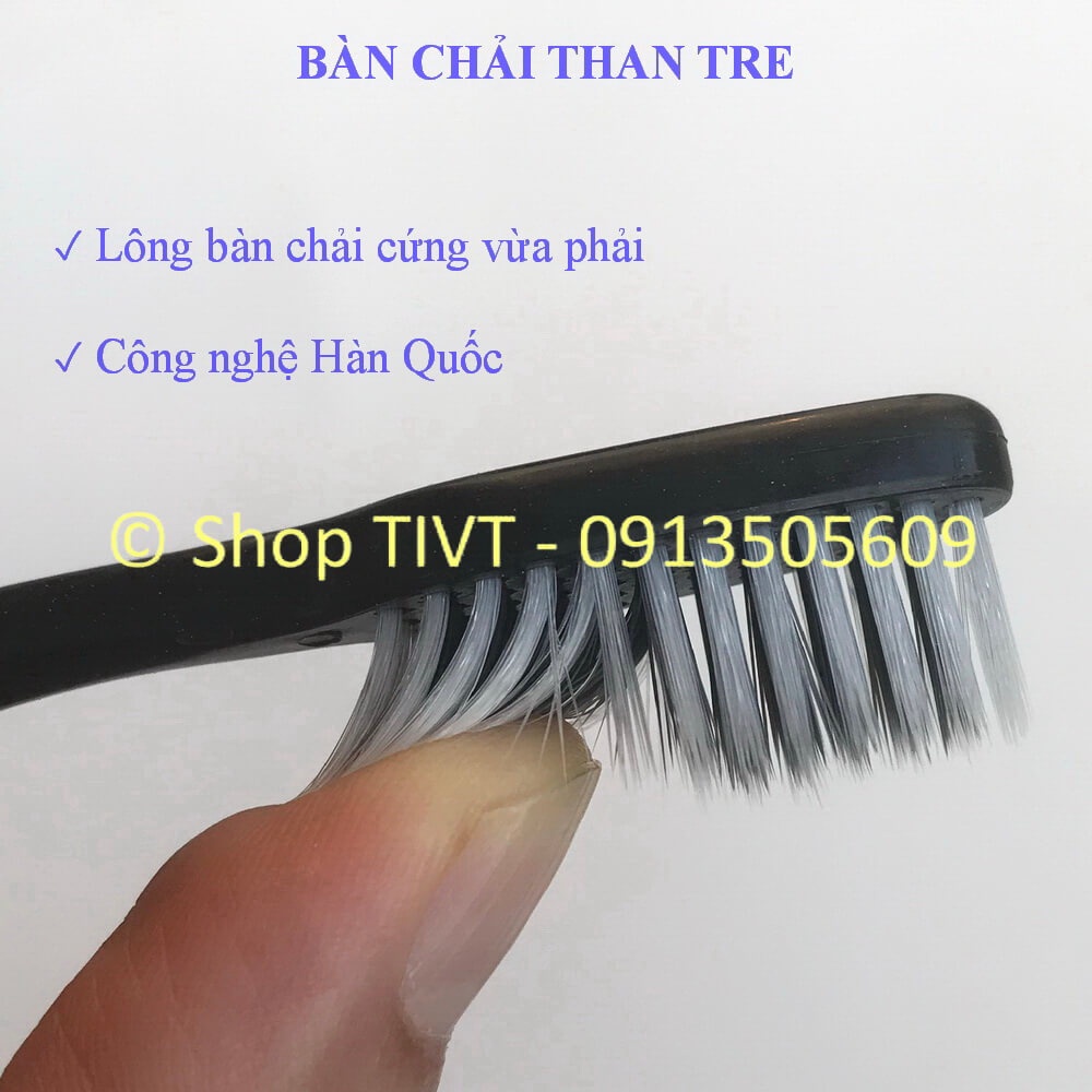 Bàn chải răng độ cứng vừa phải với đầu lông thanh mảnh dễ dàng làm sạch khe răng, nguyên liệu thân thiện môi trường-TIVT