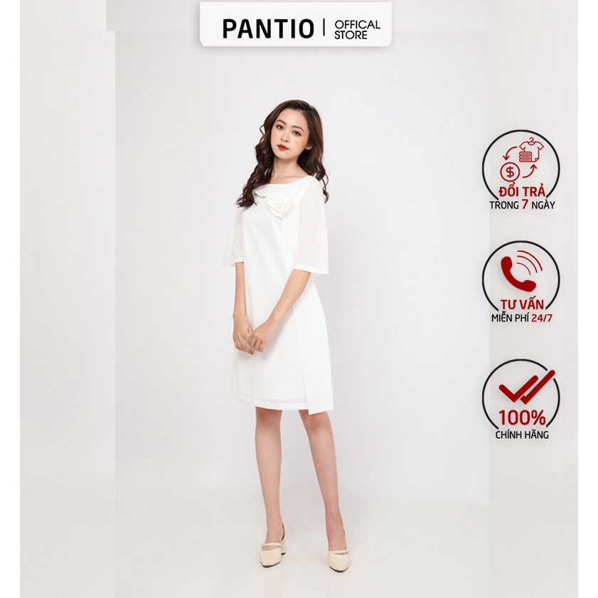 Đầm công sở tay lỡ đính hoa thời trang FDC92277 - PANTIO