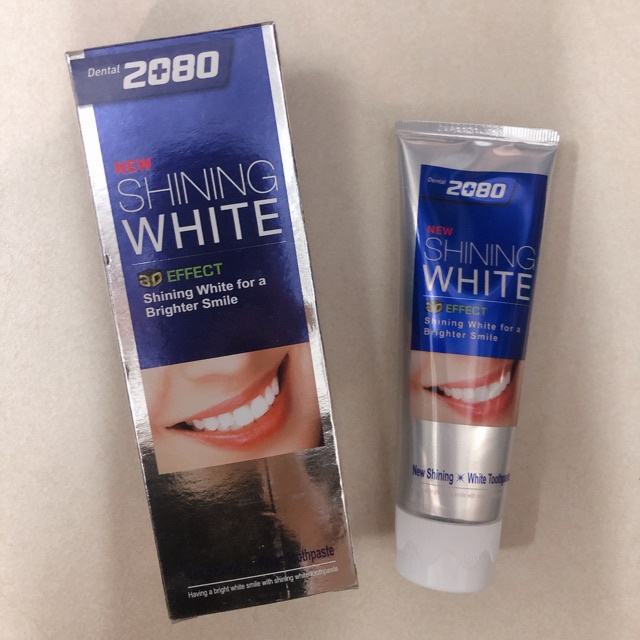 Kem đánh răng tẩy sạch vết ố trên răng 2080 Shining White 3D Effect Hàn Quốc 100g