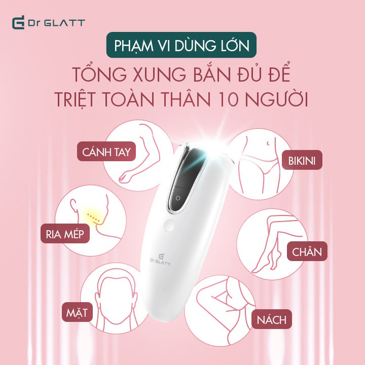 Máy triệt lông thế hệ mới IPL thương hiệu Dr.Glatt đến từ Đức - Tặng kèm dao cạo và kính dâm - Bảo hành đổi trả 18 tháng