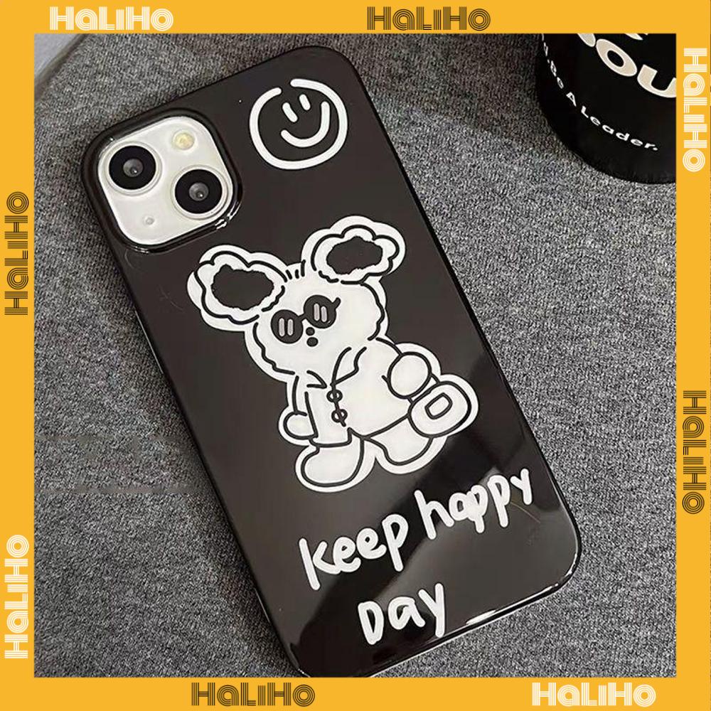 Ốp điện thoại TPU mềm hình chó đeo kính mát màu đen thích hợp cho dòng iPhone 14 13 12 11 Plus Pro Max 7 Plus X XR