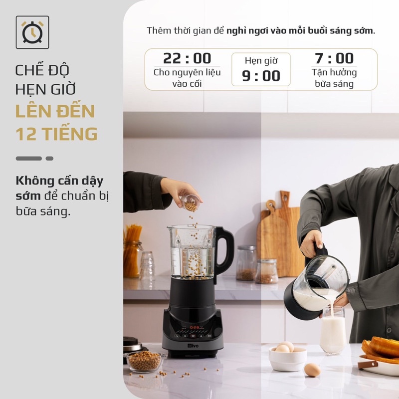 Máy Làm Sữa Hạt Đa Năng OLIVO CB20, 1.75Lit - 2000W, Kèm Cối Xay Khô, Bảo Hành Chính Hãng 2 Năm