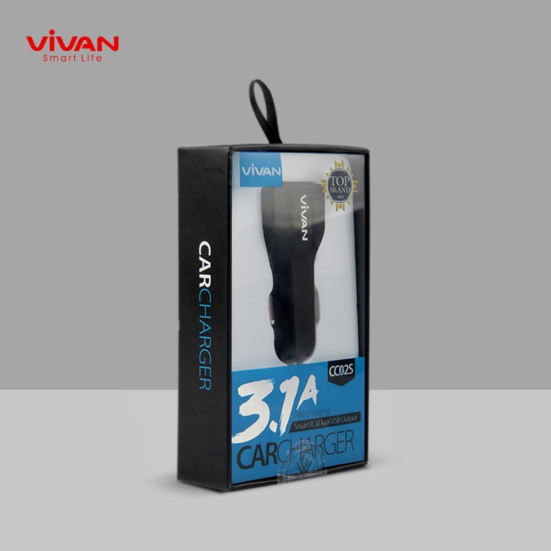 [Mã ELRVA30K giảm 7% đơn 99K] Sạc Xe Hơi VIVAN CC02S 2 Cổng USB Hỗ Trợ Sạc nhanh 5V/3.1A - BẢO HÀNH 1 ĐỔI 1 CHÍNH HÃNG