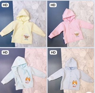 Áo khoác nỉ xốp có mũ cho bé