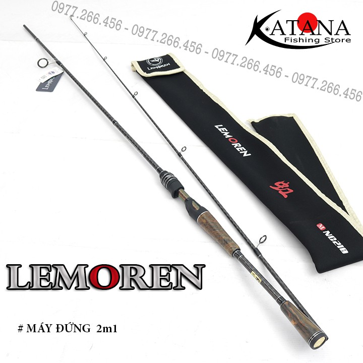 Cần Câu Lure - LEMOREN - Cán Gỗ Tự Nhiên Cực Đẹp - 2m1 2m28 - New 2021 !