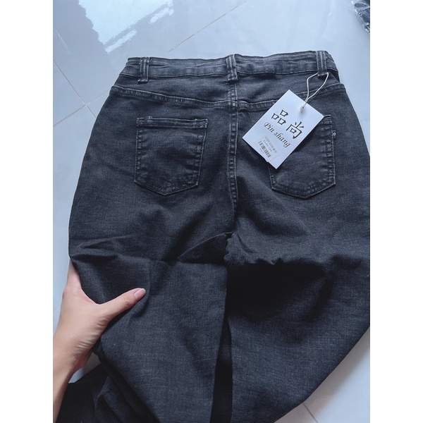 Quần jeans BF xám co giản