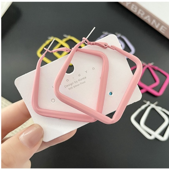 Bông Tai Hình Thoi Đủ Màu Phong Cách Hiện Đại