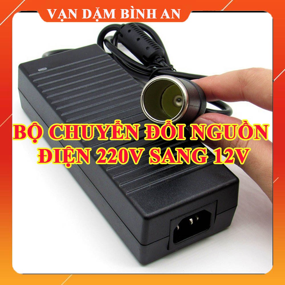 Bộ chuyển đổi nguồn điện cao cấp 220V sang 12V đầu tẩu thuốc - Vạn Dặm Bình An