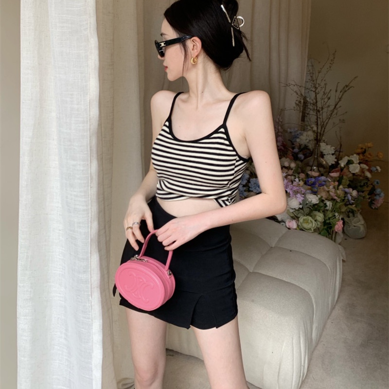 Áo Hai Dây Kẻ Sọc Thời Trang Mùa Hè Quyến Rũ Cho Nữ