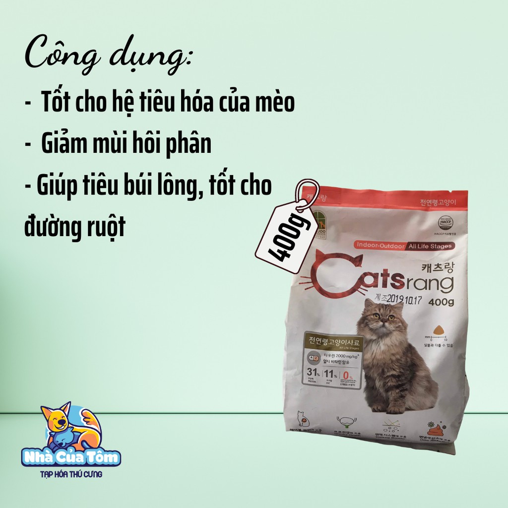 [Bao 1KG] Thức ăn hạt Catsrang cho mèo mọi lứa tuổi chống búi lông