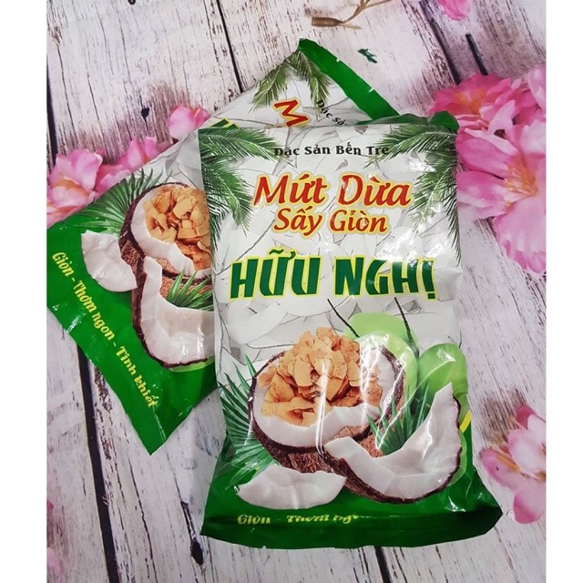 Combo 2 gói mứt dừa sấy giòn Hữu Nghị hàng chuẩn