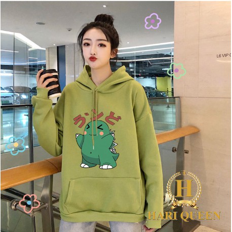 Áo hoodie khủng long vươn vai chữ nhật HARI0720