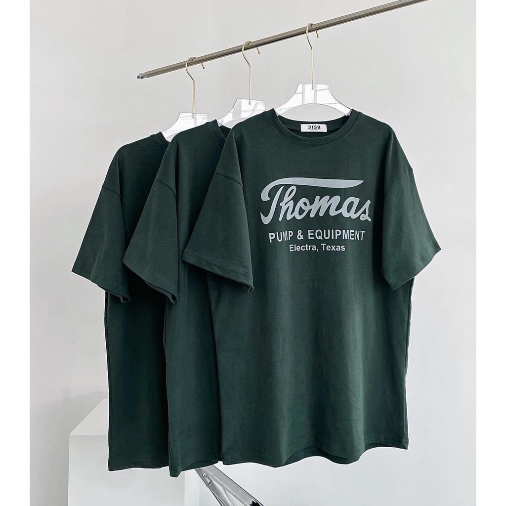 Áo Phông 3158 Dáng Rộng In Chữ Thomas Chất Cotton Khô Nam Nữ Mặc Đều Xinh | BigBuy360 - bigbuy360.vn