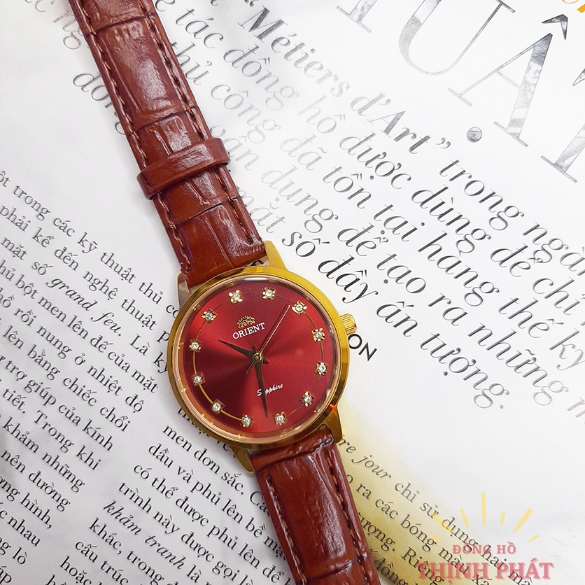 Đồng Hồ Nữ Thời Trang Dây Da - Pin  Kính Sapphire Chống Nước