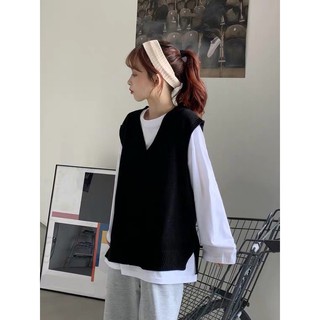 Áo gile len nhiều màu basic ulzzang Hàn Quốc [Yannie]