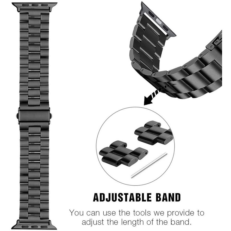 Dây Đeo Bằng Thép Không Gỉ 45mm 41mm Cho Đồng Hồ Thông Minh Apple watch 6 5 4 3 2 1 SE 44mm 42mm 40mm 38mm