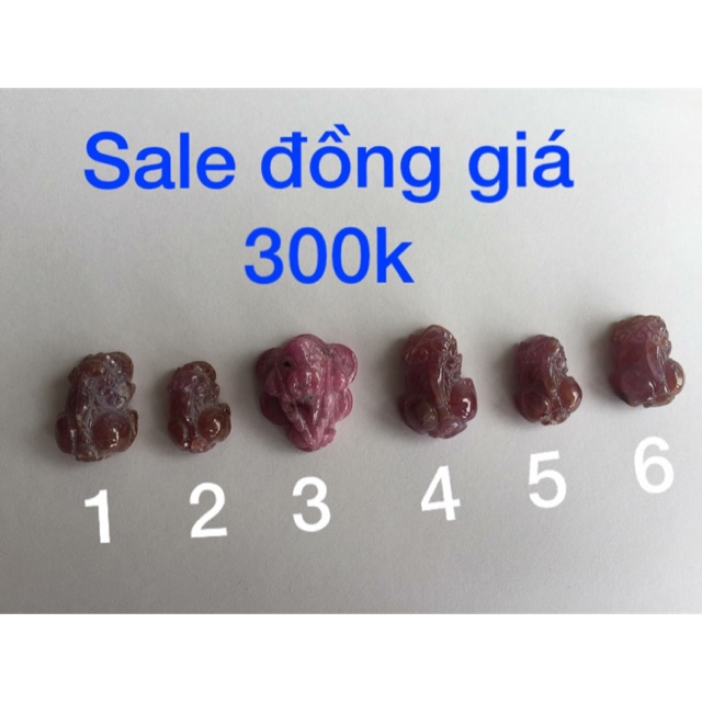 Sale đồng giá tỳ hưu và thiềm thừ Ruby tự nhiên