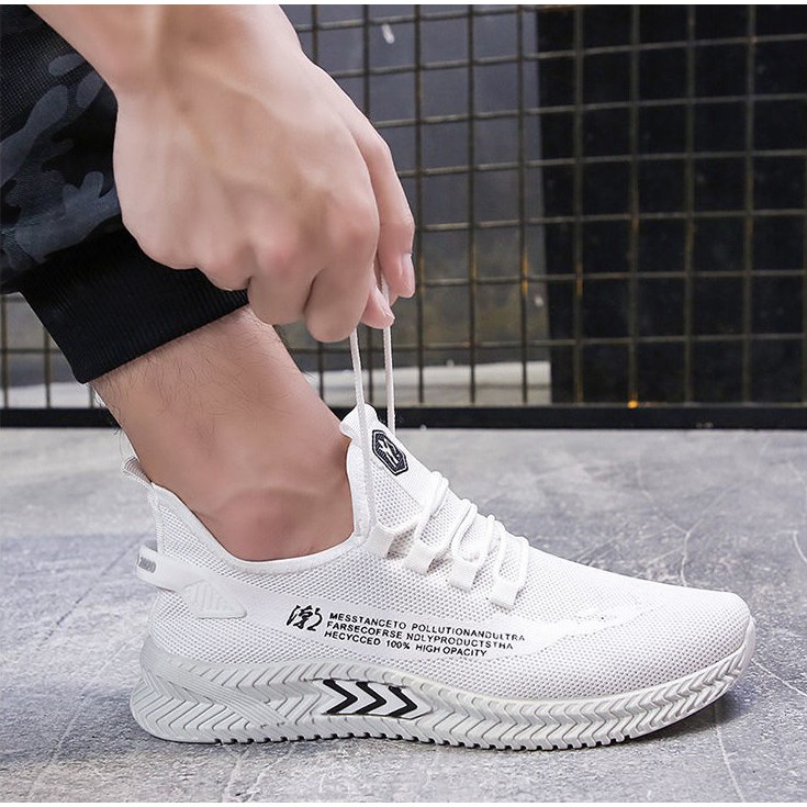 Giày Sneaker Nam Design Đế 3D Chất Vải Co Dãn Phong Cách Hàn Quốc