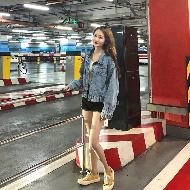 ÁO KHÓA JEANS NỮ TÚI TO ULZZANG