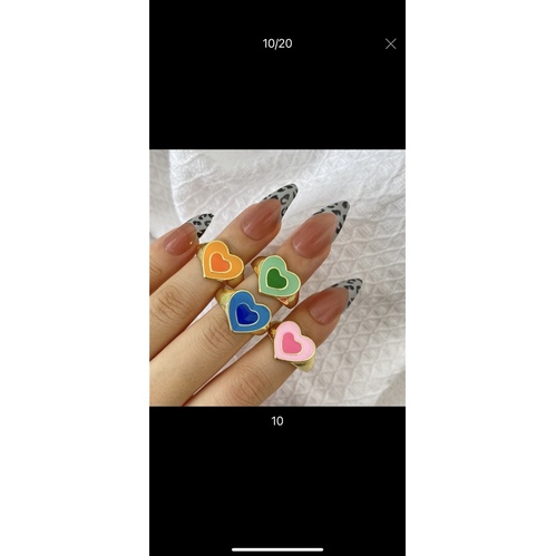 nhẫn combo 10 nhẫn nhựa hoa văn siêu đẹp