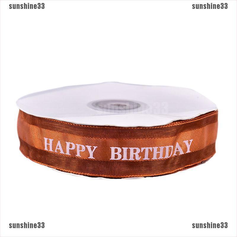 Cuộn Dây Ruy Băng Polyester In Chữ Happy Birthday 33